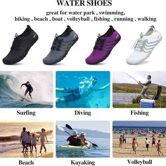 Water Shoes Men Women Quick Dry Mesh Rubber Sole for Beach Pool Surfing - Picture 6 of 7